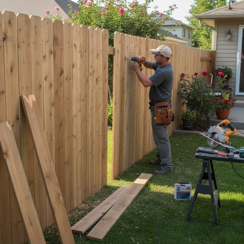 Redwood Fence Repair detail